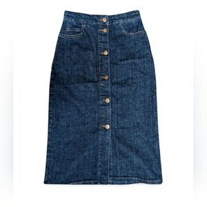Hobbs London Denim Button Front Skirt Size 2
